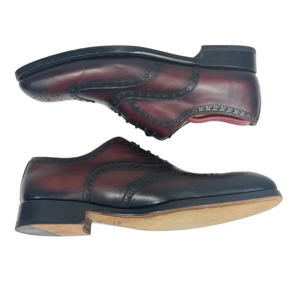 Magnanni Men’s Size 8.5‎ Wingtip Oxford Dress Shoes Oxblood Burgundy